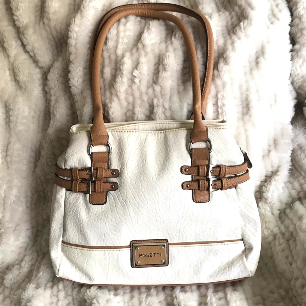 Rossetti Off White and Tan Shoulder Bag.